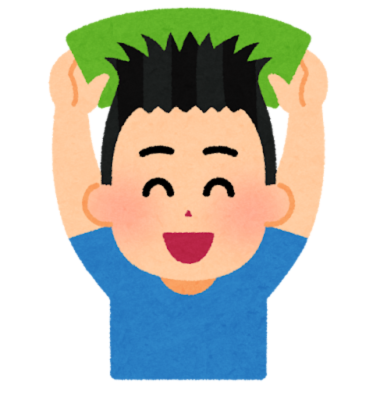 静電気（下敷きで擦って髪の毛がたつ人）